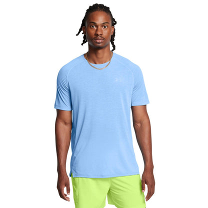 Blue - Side - Under Armour Mens Launch Trail T-Shirt