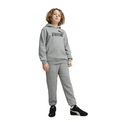 Grey - Side - Puma Boys No.1 Cotton Hoodie