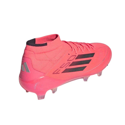 Pink-Black - Back - Adidas Womens-Ladies F50 Elite Mid Cut Firm Ground Football Boots
