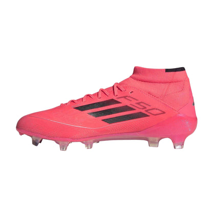 Pink-Black - Side - Adidas Womens-Ladies F50 Elite Mid Cut Firm Ground Football Boots