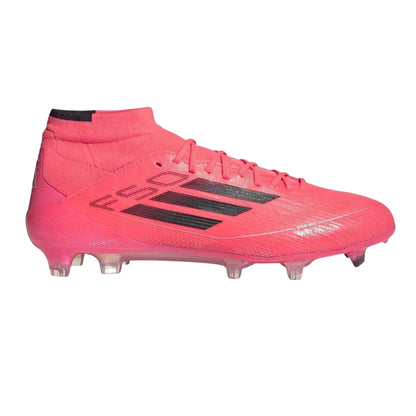 Pink-Black - Front - Adidas Womens-Ladies F50 Elite Mid Cut Firm Ground Football Boots
