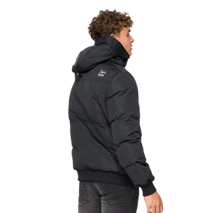 Black - Back - Crosshatch Mens Milwaka Polyester Long-Sleeved Hooded Jacket