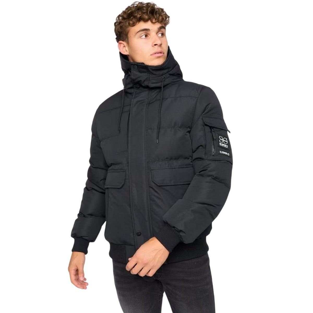 Black - Side - Crosshatch Mens Milwaka Polyester Long-Sleeved Hooded Jacket