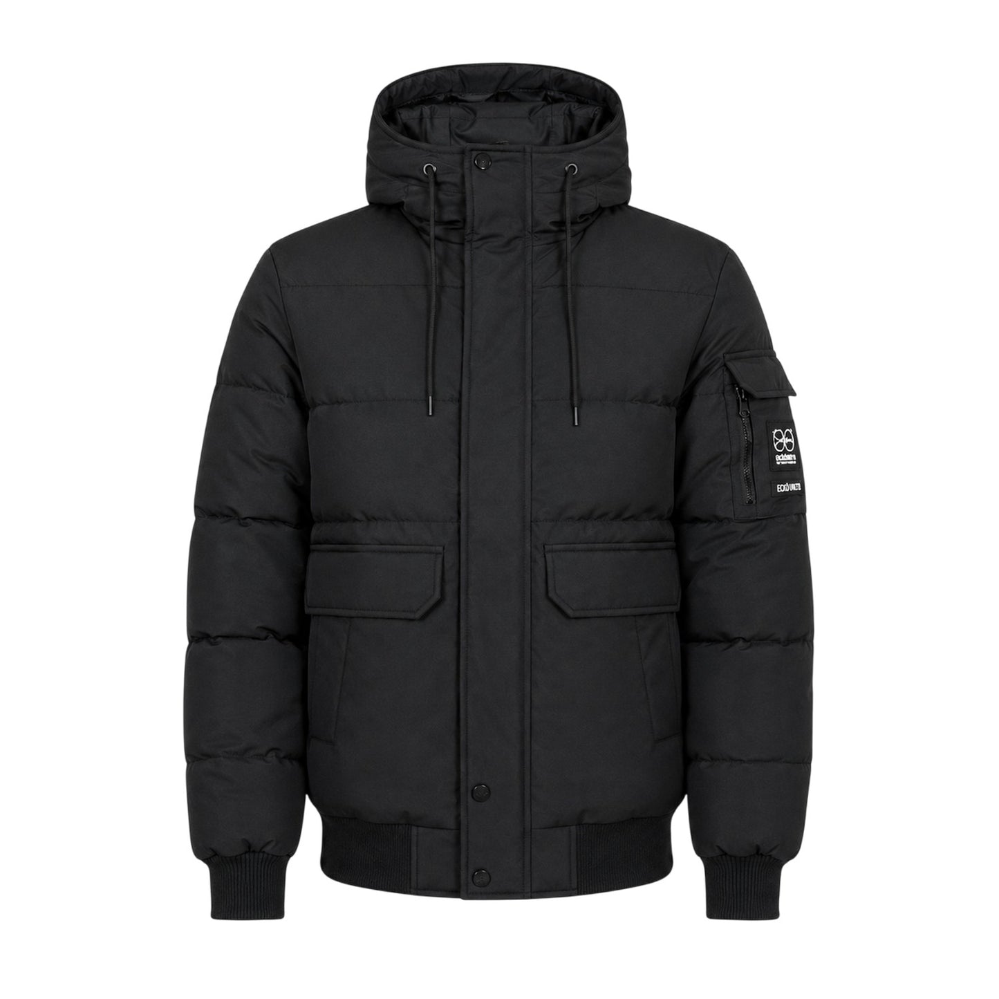 Black - Front - Crosshatch Mens Milwaka Polyester Long-Sleeved Hooded Jacket