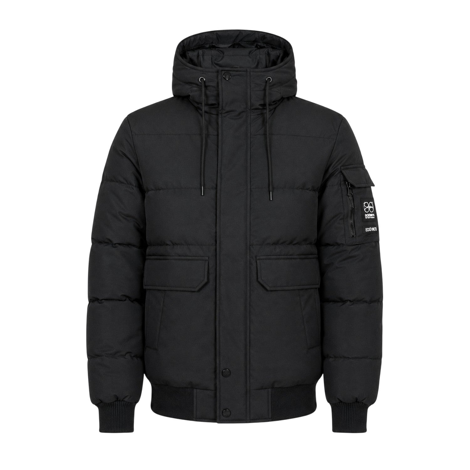 Black - Front - Crosshatch Mens Milwaka Polyester Long-Sleeved Hooded Jacket
