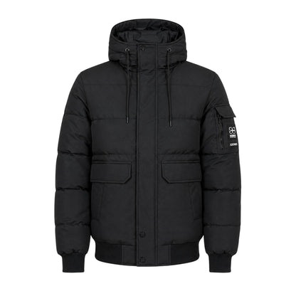 Black - Front - Crosshatch Mens Milwaka Polyester Long-Sleeved Hooded Jacket
