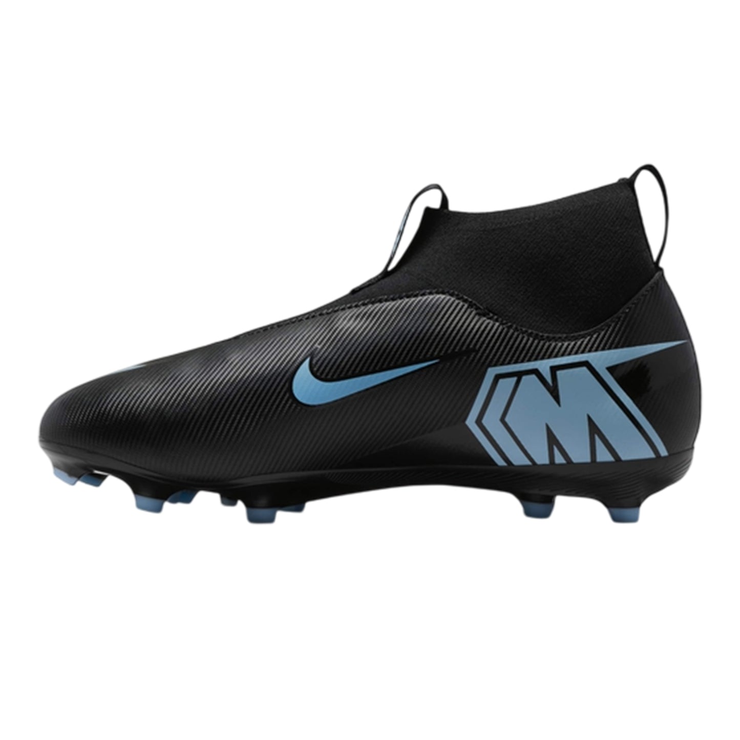 Black-Blue - Back - Nike Childrens-Kids Mercurial Superfly 10 Firm Ground Football Boots