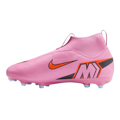 Pink-Black - Back - Nike Childrens-Kids Mercurial Superfly 10 Firm Ground Football Boots