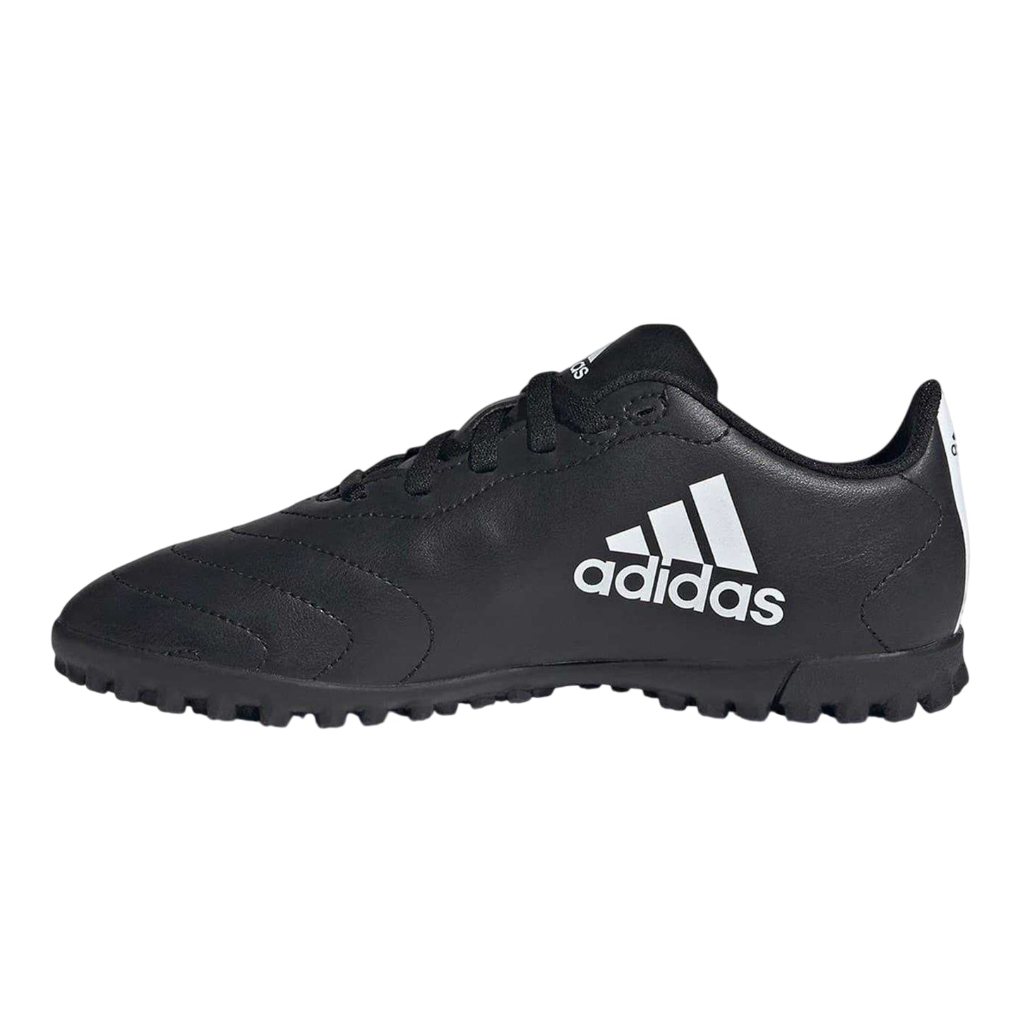 Black-White - Side - Adidas Childrens-Kids Goletto Leather Astro Turf Trainers