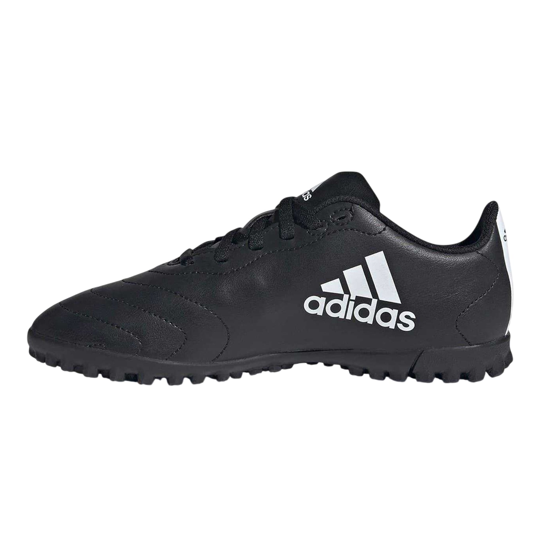 Black-White - Side - Adidas Childrens-Kids Goletto Leather Astro Turf Trainers