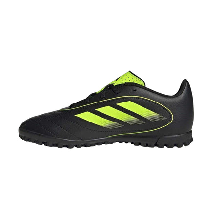 Black-Lemon - Side - Adidas Childrens-Kids Goletto Leather Astro Turf Trainers