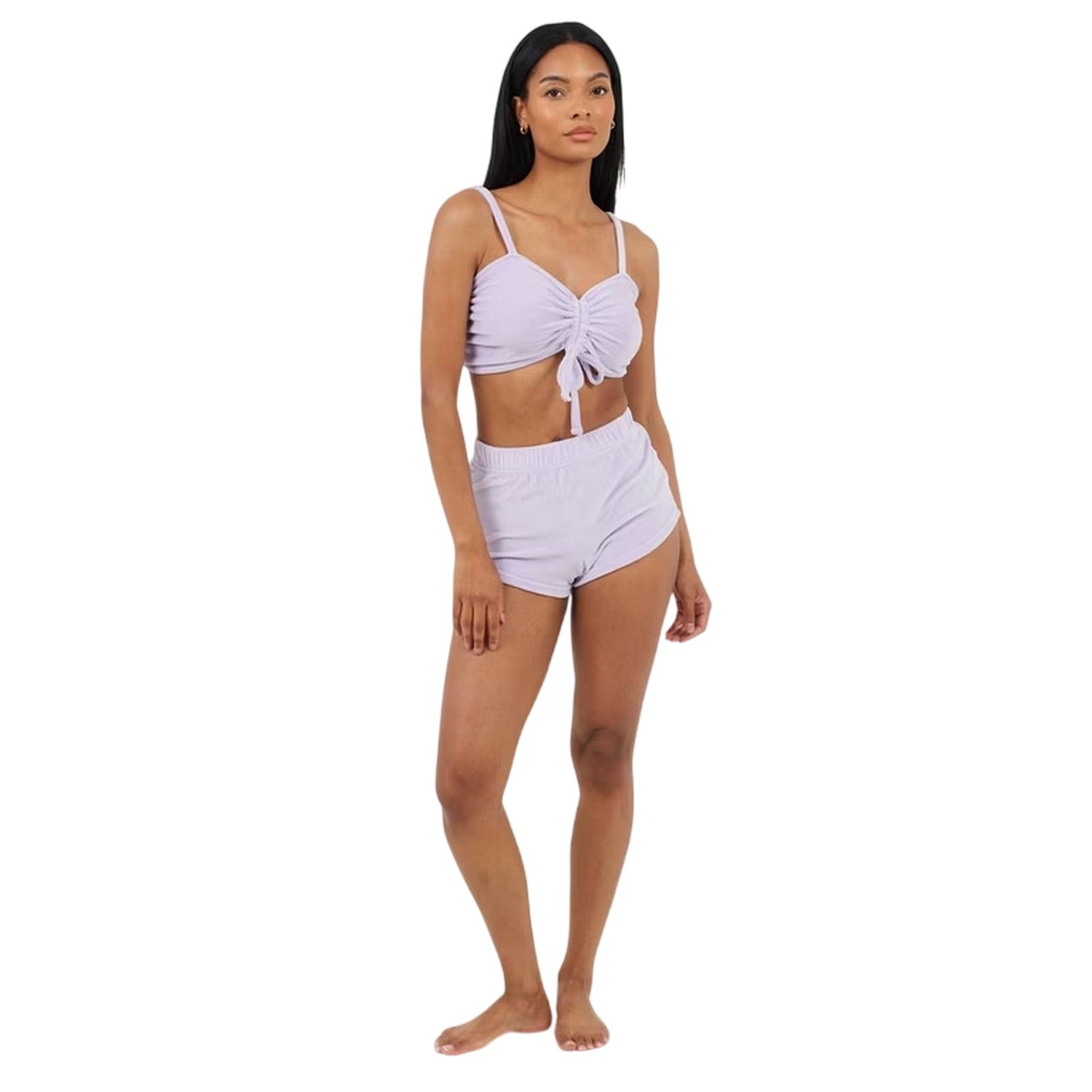 Purple - Side - Brave Soul Womens-Ladies V Neck Sleeveless Loungewear Set
