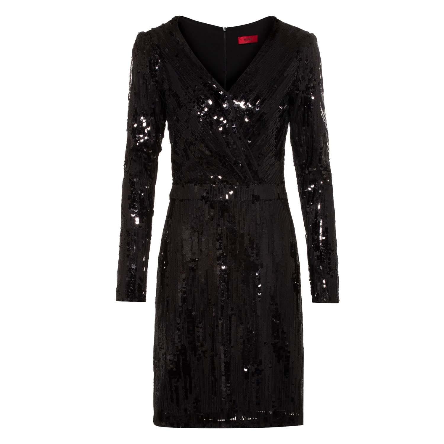 Black - Front - Hugo Womens-Ladies Kelias-1 Dress