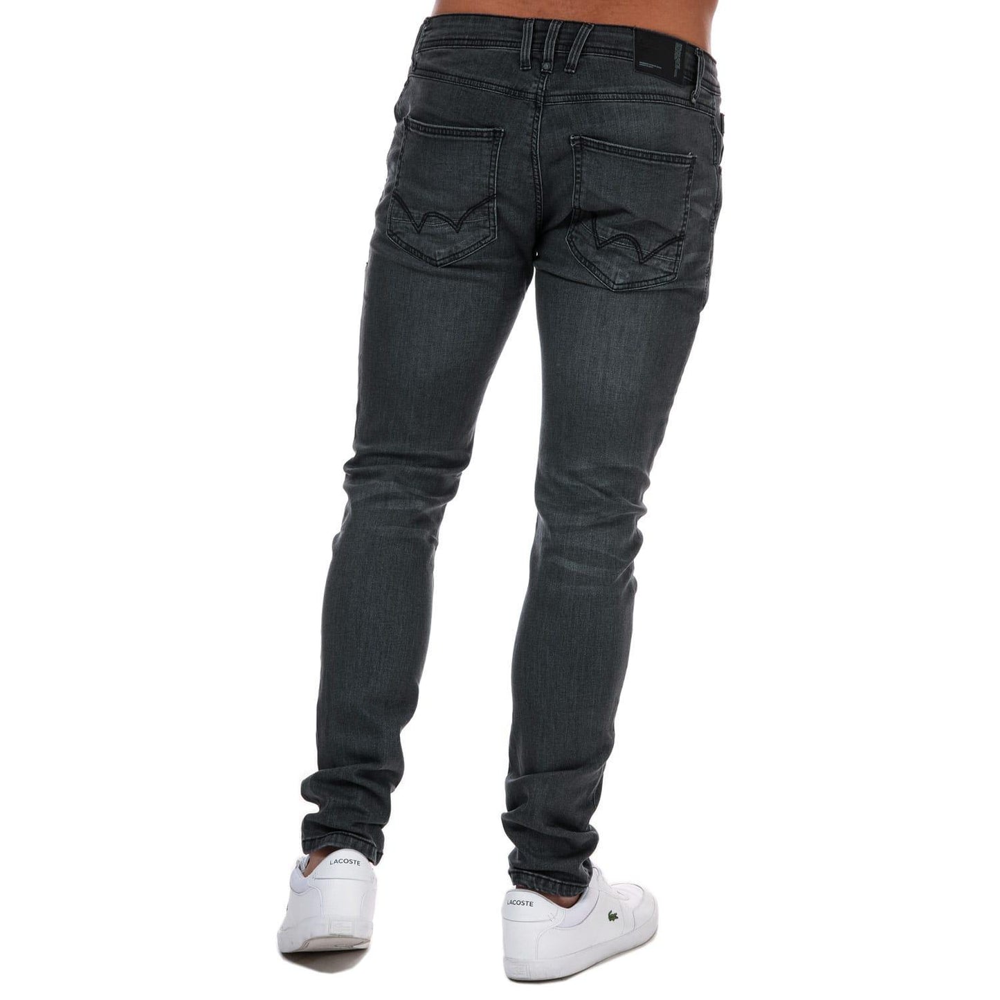 Grey - Back - Duck and Cover Mens Maylead Slim Fitted Jeans