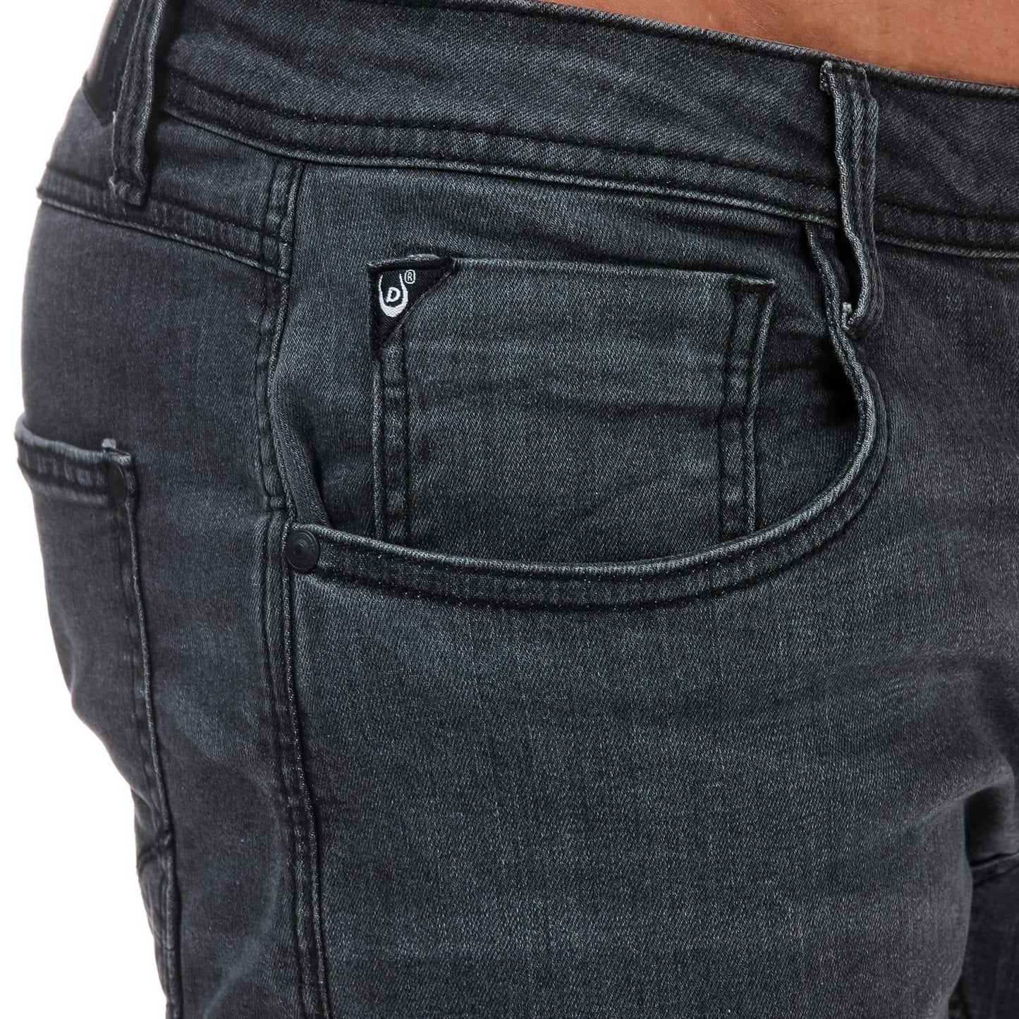 Grey - Pack Shot - Duck and Cover Mens Maylead Slim Fitted Jeans