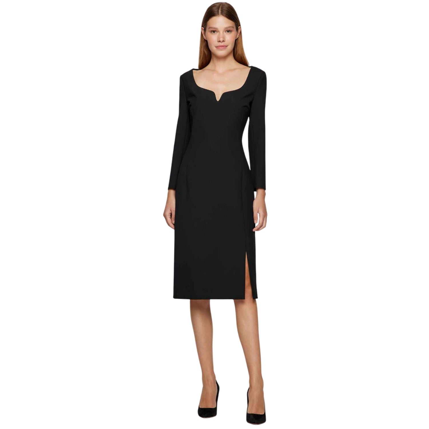 Black - Close up - Boss Womens-Ladies Dihera1 Dress