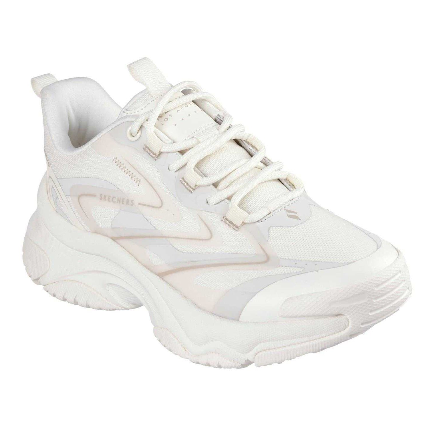 Off White - Pack Shot - Skechers Childrens-Kids Anti Gravity Mesh Lace Up Running Trainers