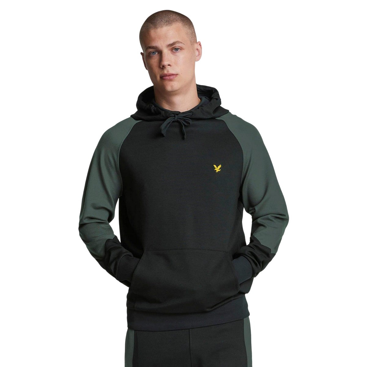 Black-Green - Lifestyle - Lyle & Scott Mens Colour Block Hoodie