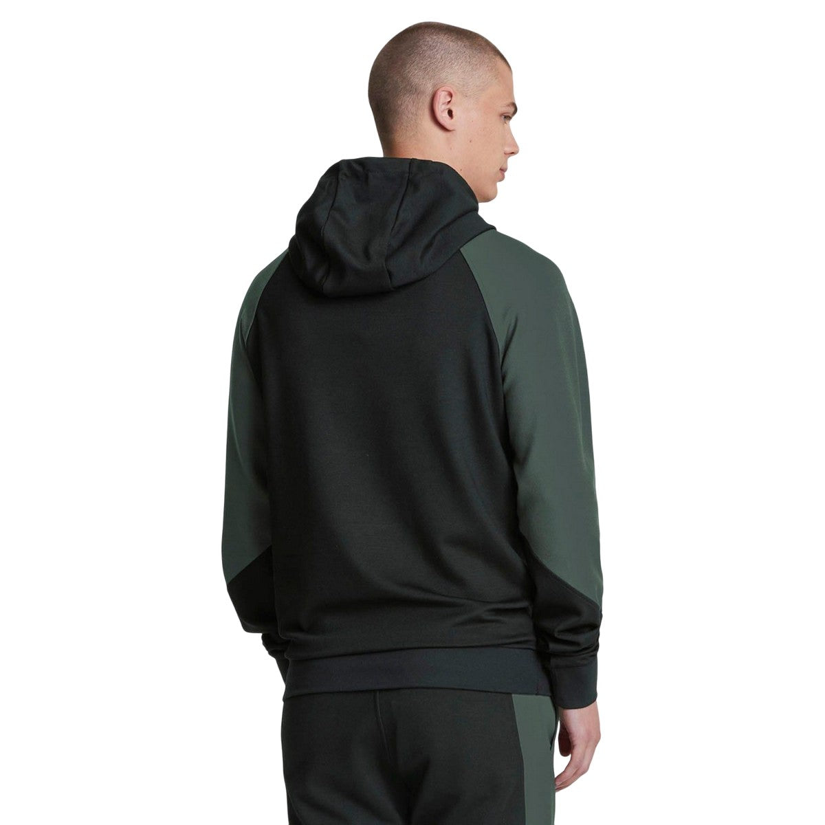 Black-Green - Back - Lyle & Scott Mens Colour Block Hoodie