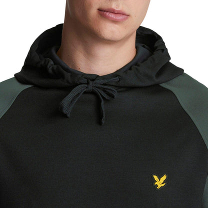 Black-Green - Side - Lyle & Scott Mens Colour Block Hoodie