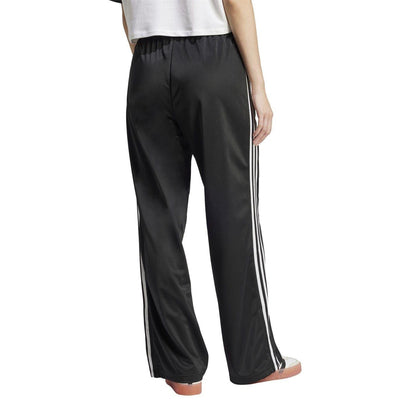 Black - Back - Adidas Womens-Ladies Firebird Polyester 3 Stripes Loose Tracksuit Bottoms