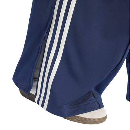 Night Indigo - Side - Adidas Womens-Ladies Firebird Polyester 3 Stripes Loose Tracksuit Bottoms