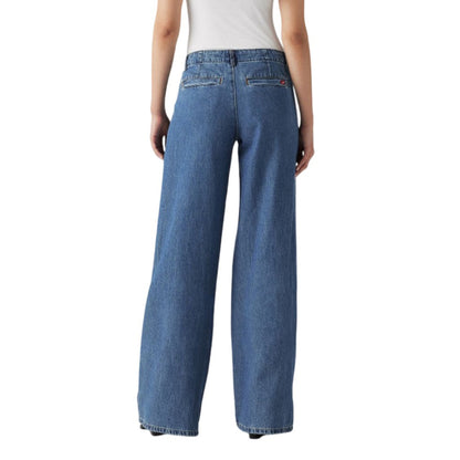 Blue - Back - Levis Womens-Ladies Big Yikes Wide Leg Chinos