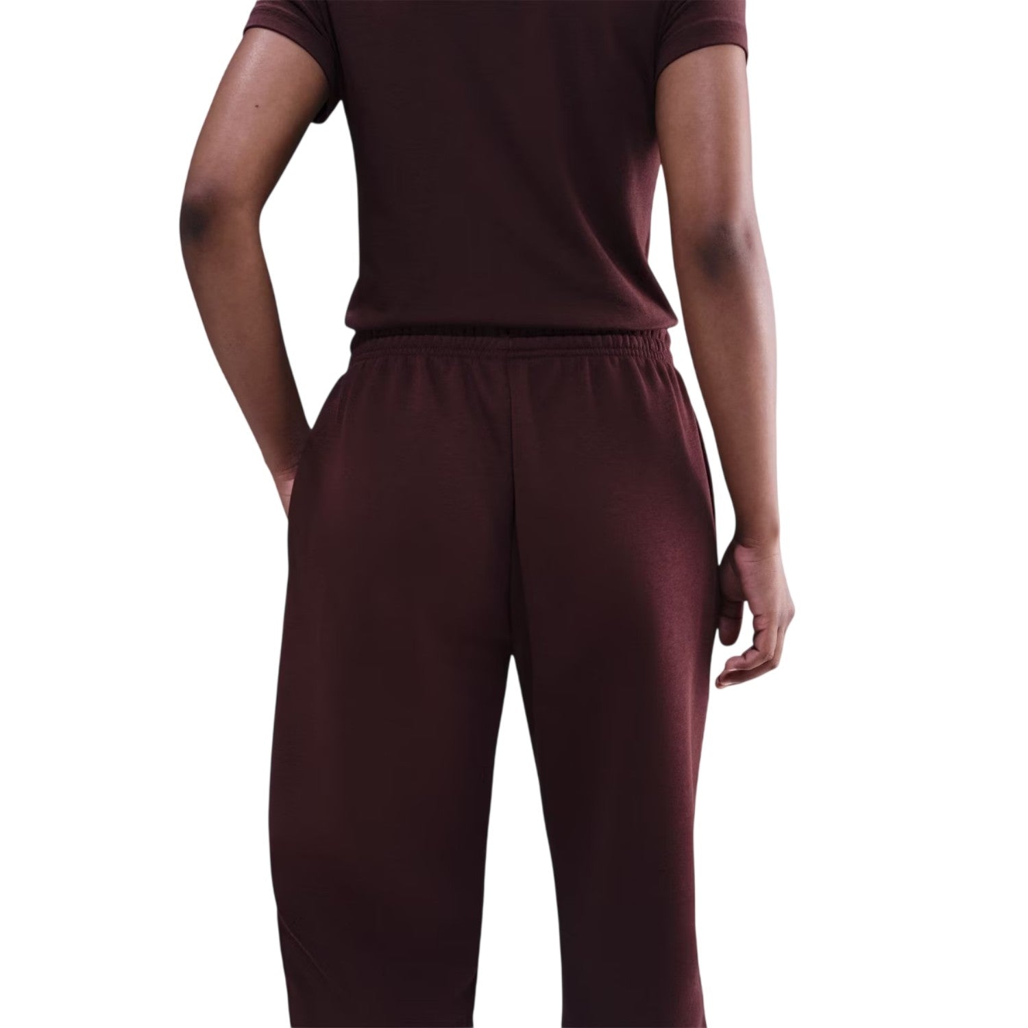 Burgundy - Back - Nike Womens-Ladies Fleece Joggers