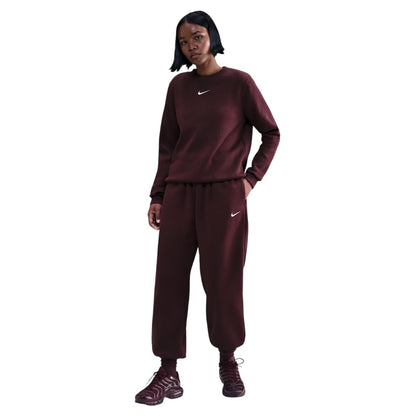 Burgundy - Side - Nike Womens-Ladies Fleece Joggers