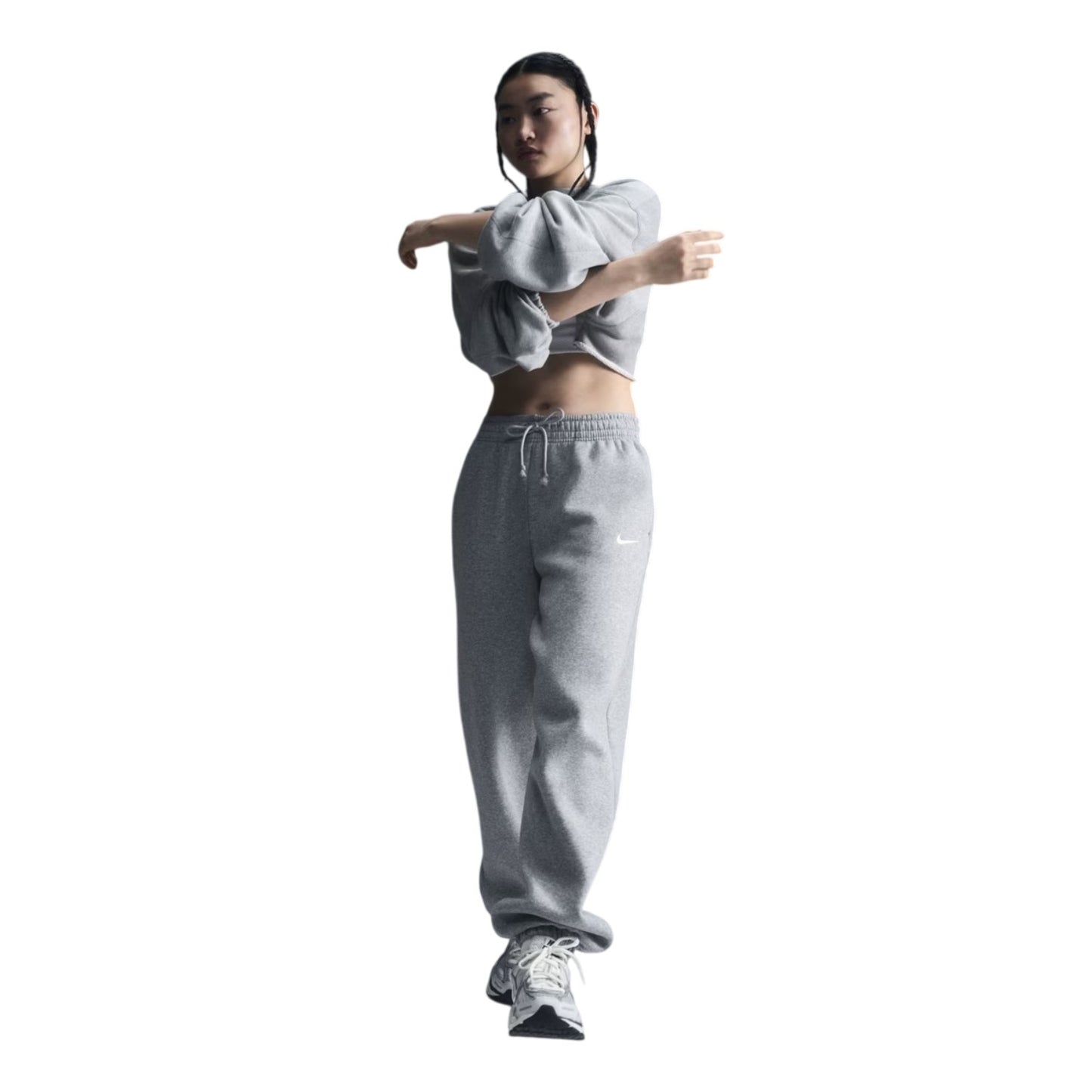 Dark Grey Heather - Front - Nike Womens-Ladies Fleece Joggers