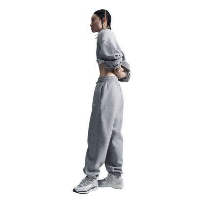 Dark Grey Heather - Back - Nike Womens-Ladies Fleece Joggers