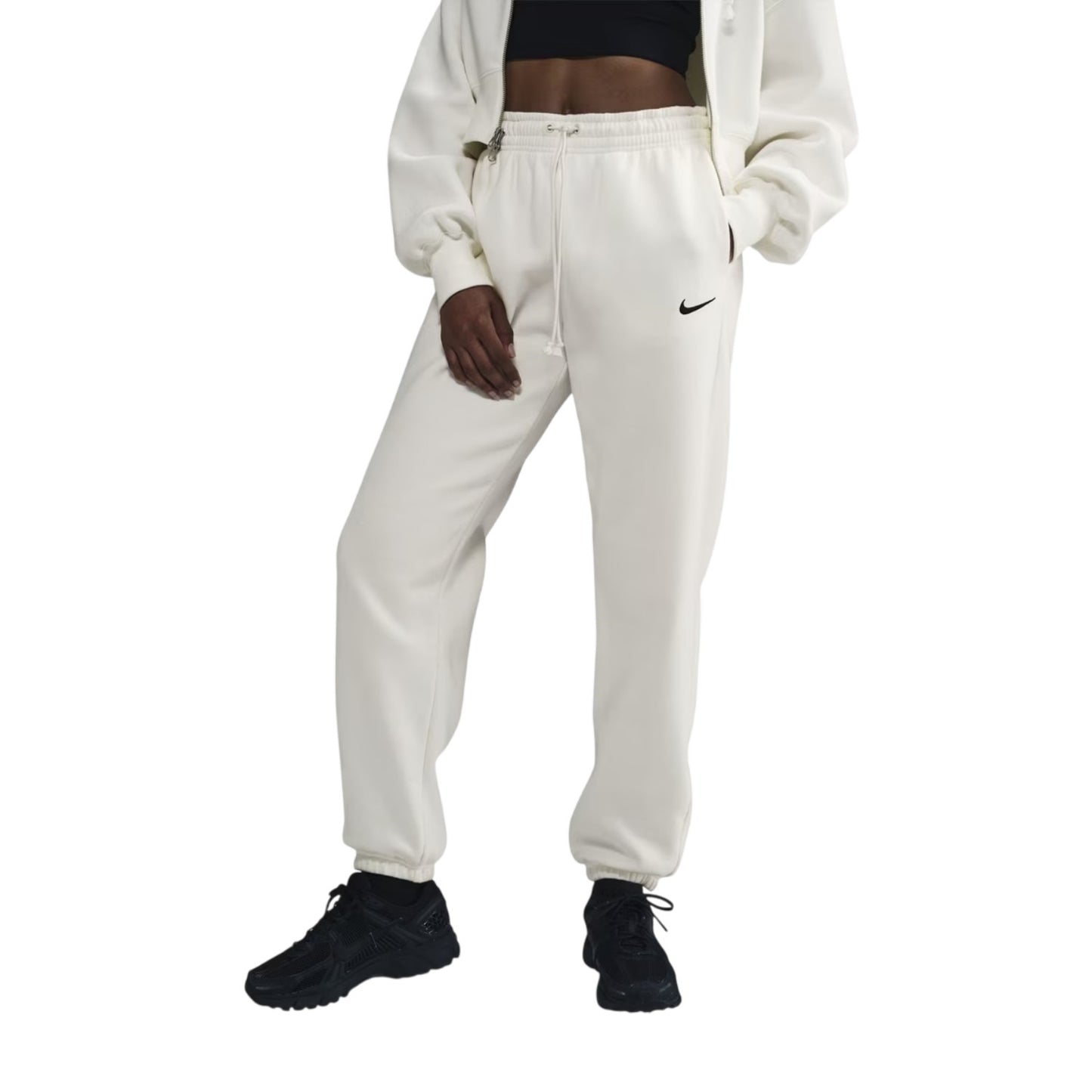 Sail-Black - Front - Nike Womens-Ladies Fleece Joggers
