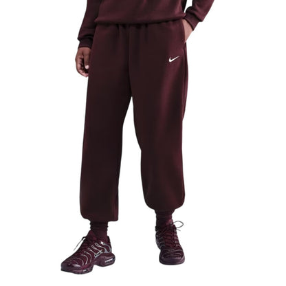 Burgundy - Front - Nike Womens-Ladies Fleece Joggers