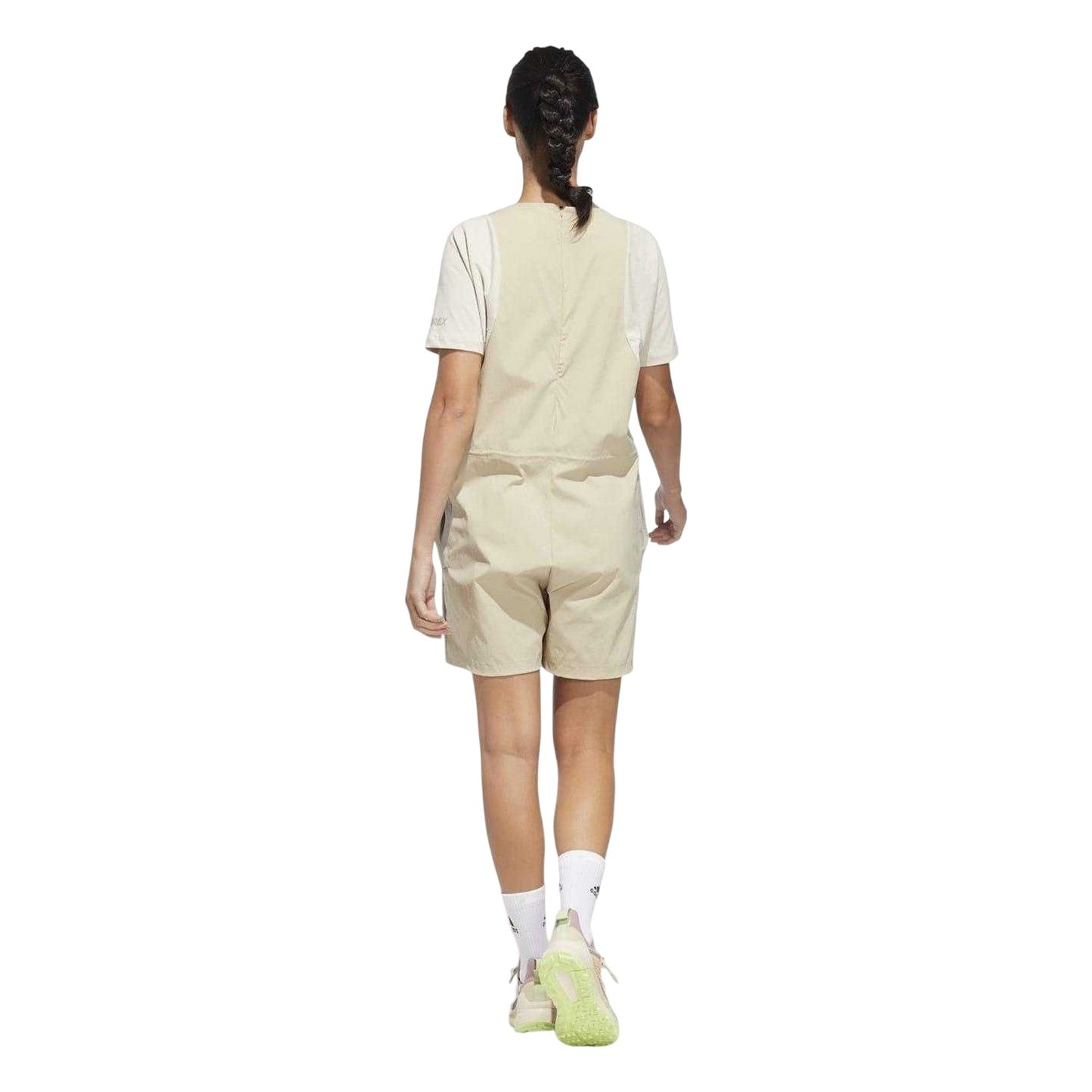 Grey - Back - Adidas Womens-Ladies Originals Loose Fit Overalls
