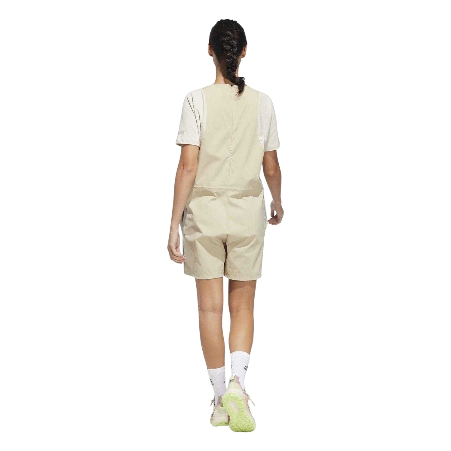 Grey - Back - Adidas Womens-Ladies Originals Loose Fit Overalls