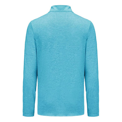 Cyan-White - Back - Everlast Mens Mock Neck Regular Long-Sleeved Top