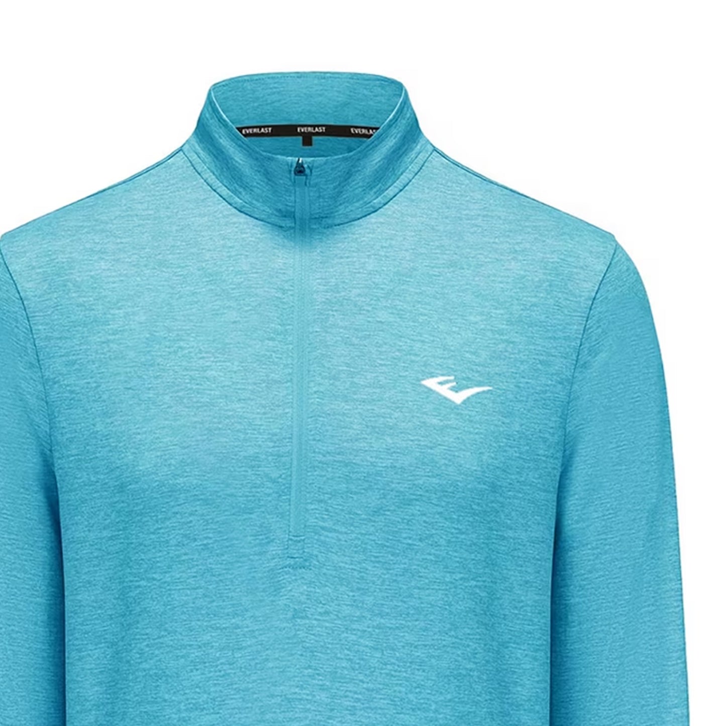 Cyan-White - Side - Everlast Mens Mock Neck Regular Long-Sleeved Top