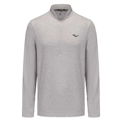 Grey Marl - Front - Everlast Mens Mock Neck Regular Long-Sleeved Top