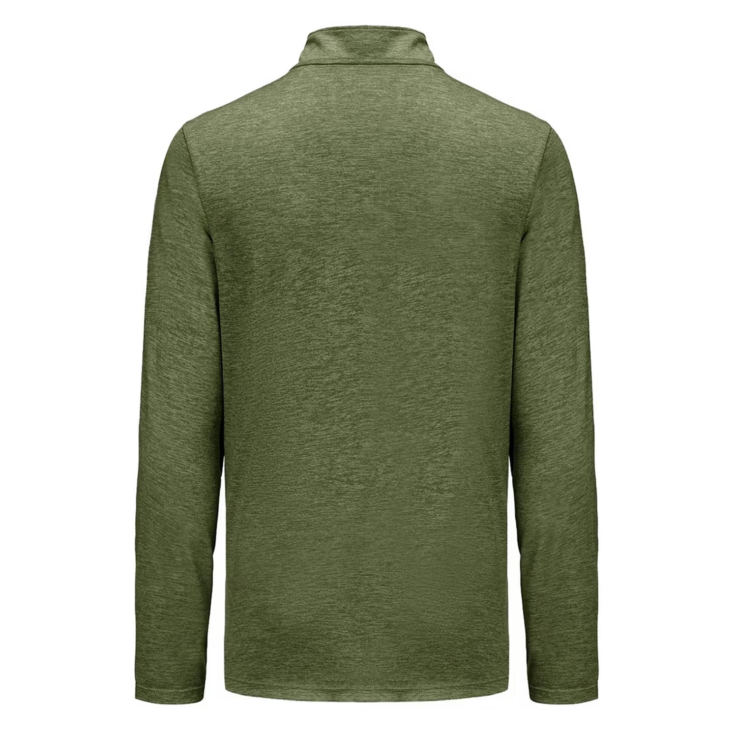 Khaki Green Marl - Back - Everlast Mens Mock Neck Regular Long-Sleeved Top