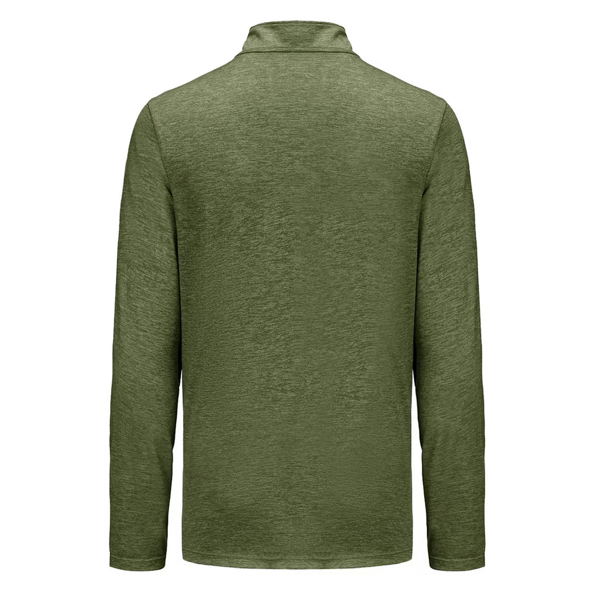 Khaki Green Marl - Back - Everlast Mens Mock Neck Regular Long-Sleeved Top