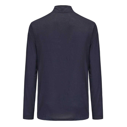 Navy - Back - Everlast Mens Mock Neck Regular Long-Sleeved Top