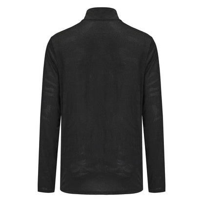 Black - Back - Everlast Mens Mock Neck Regular Long-Sleeved Top