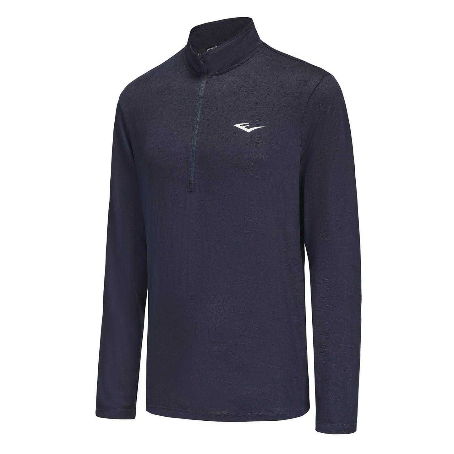 Navy - Side - Everlast Mens Mock Neck Regular Long-Sleeved Top