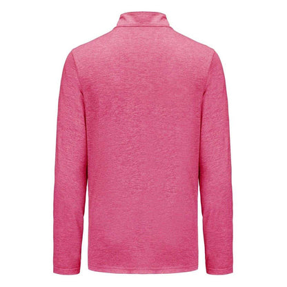 Pink Marl - Back - Everlast Mens Mock Neck Regular Long-Sleeved Top
