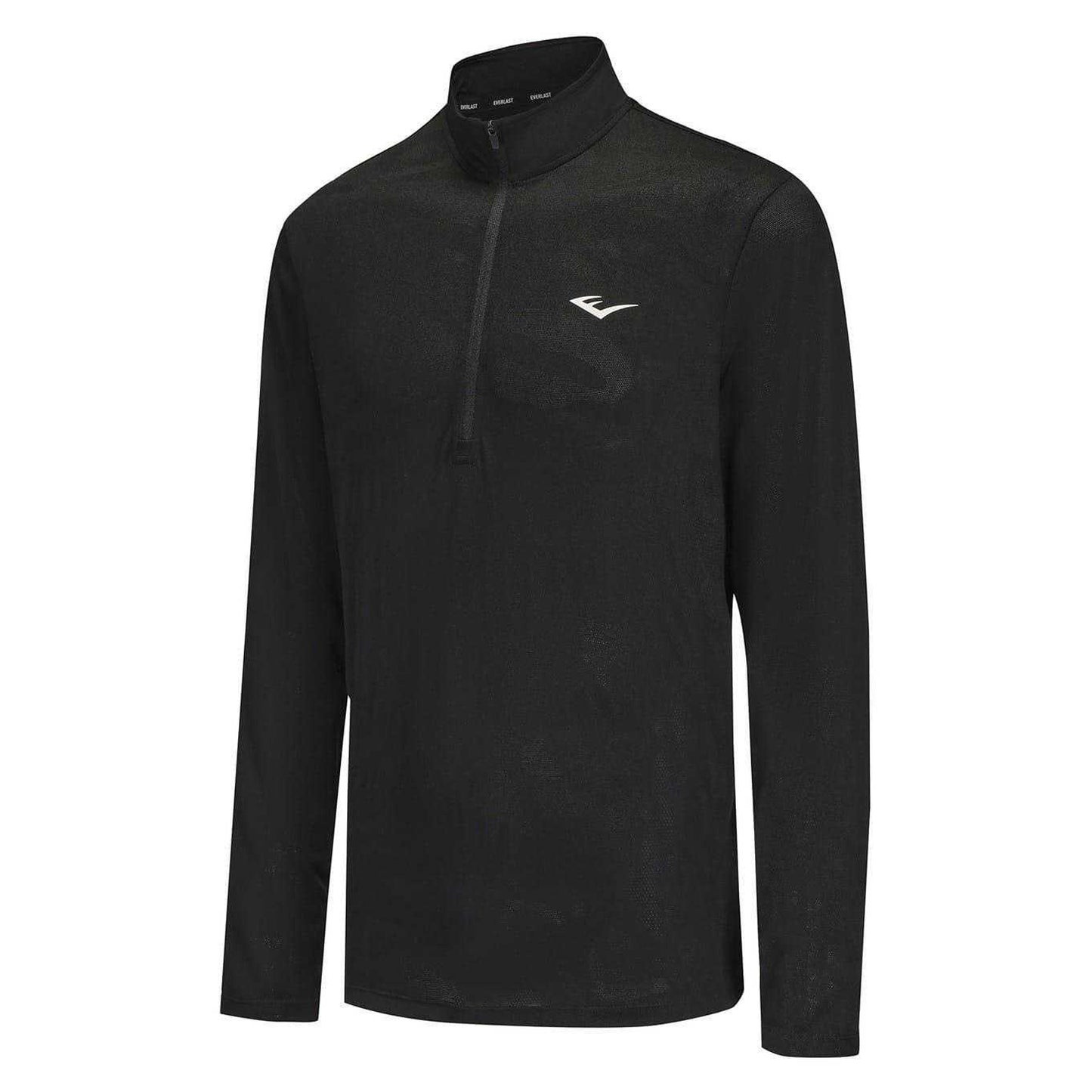 Black - Side - Everlast Mens Mock Neck Regular Long-Sleeved Top