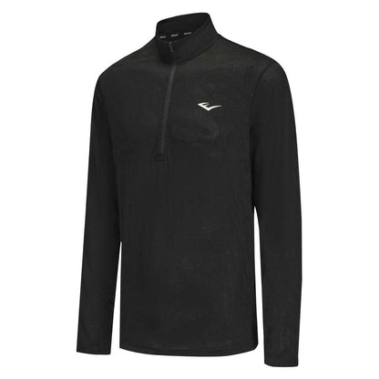 Black - Side - Everlast Mens Mock Neck Regular Long-Sleeved Top
