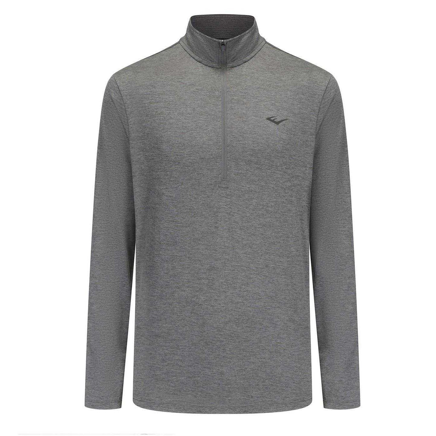 Charcoal Marl - Front - Everlast Mens Mock Neck Regular Long-Sleeved Top