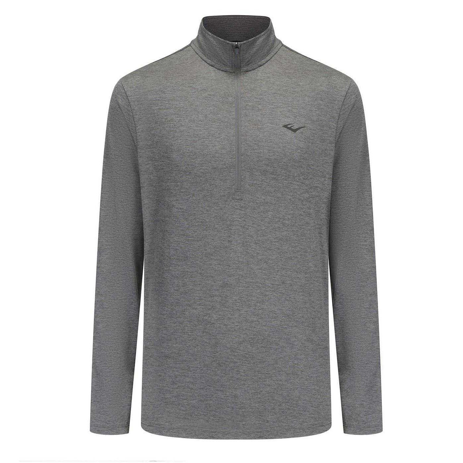 Charcoal Marl - Front - Everlast Mens Mock Neck Regular Long-Sleeved Top