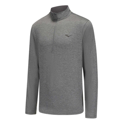 Charcoal Marl - Side - Everlast Mens Mock Neck Regular Long-Sleeved Top