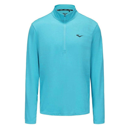Cyan-Blue - Front - Everlast Mens Mock Neck Regular Long-Sleeved Top